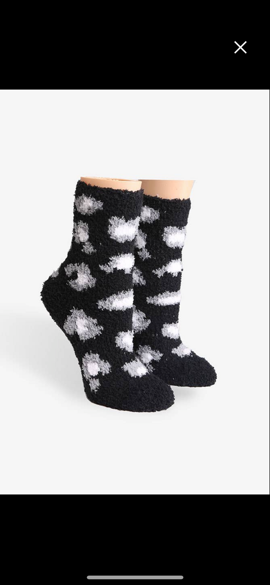 Black Cheetah Socks