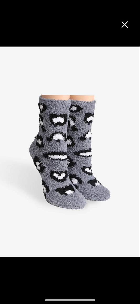 Grey Cheetah Socks